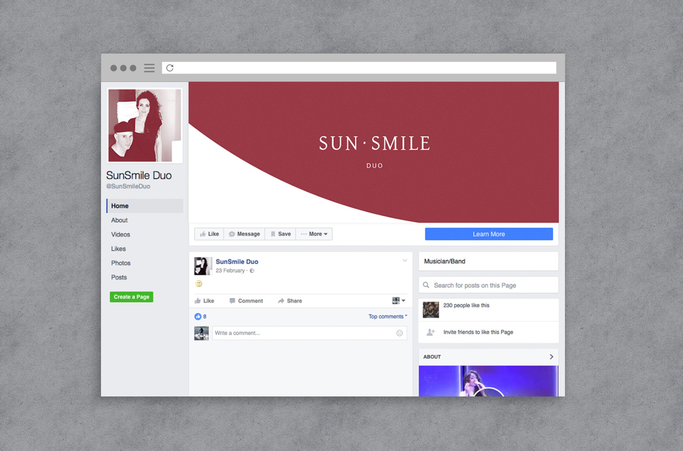 SunSmile diseño redes sociales facebook